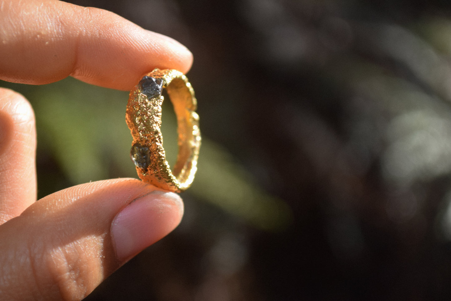 24k Pure Gold Arena Ring x Australian Sapphires