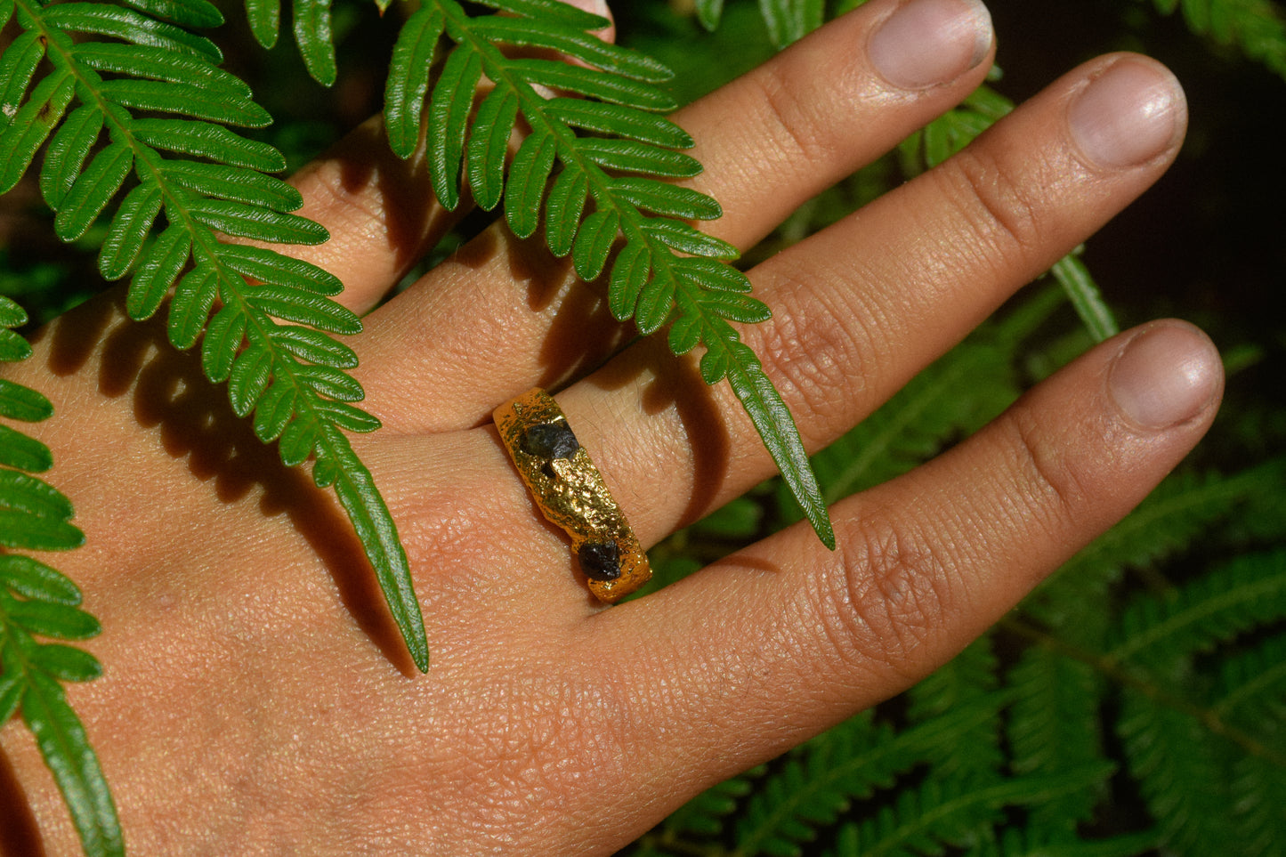 24k Pure Gold Arena Ring x Australian Sapphires