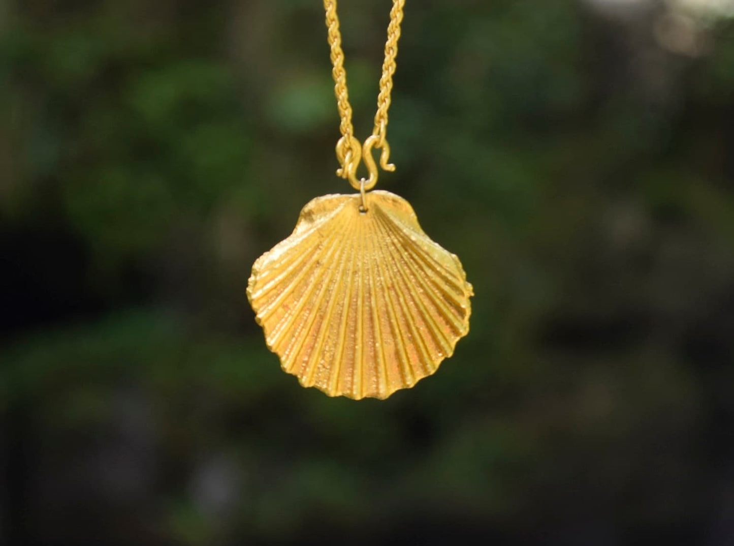 Aphrodite's Pendant - Hand-forged, Sandcast - Available in Solid 24K, 18K Gold or 999 Silver