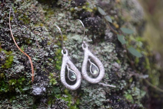 Sapphire and Sand Earrings