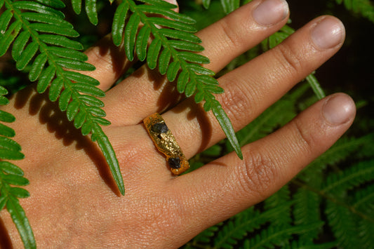 24k Pure Gold Arena Ring x Australian Sapphires