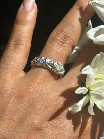 The Coral Ring - Brazilian Aquamarine