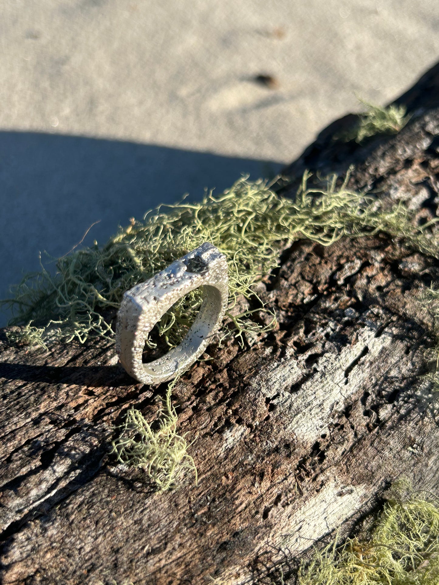 Raw Australian Sapphire Square ring