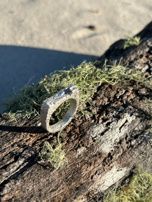 Raw Australian Sapphire Square ring