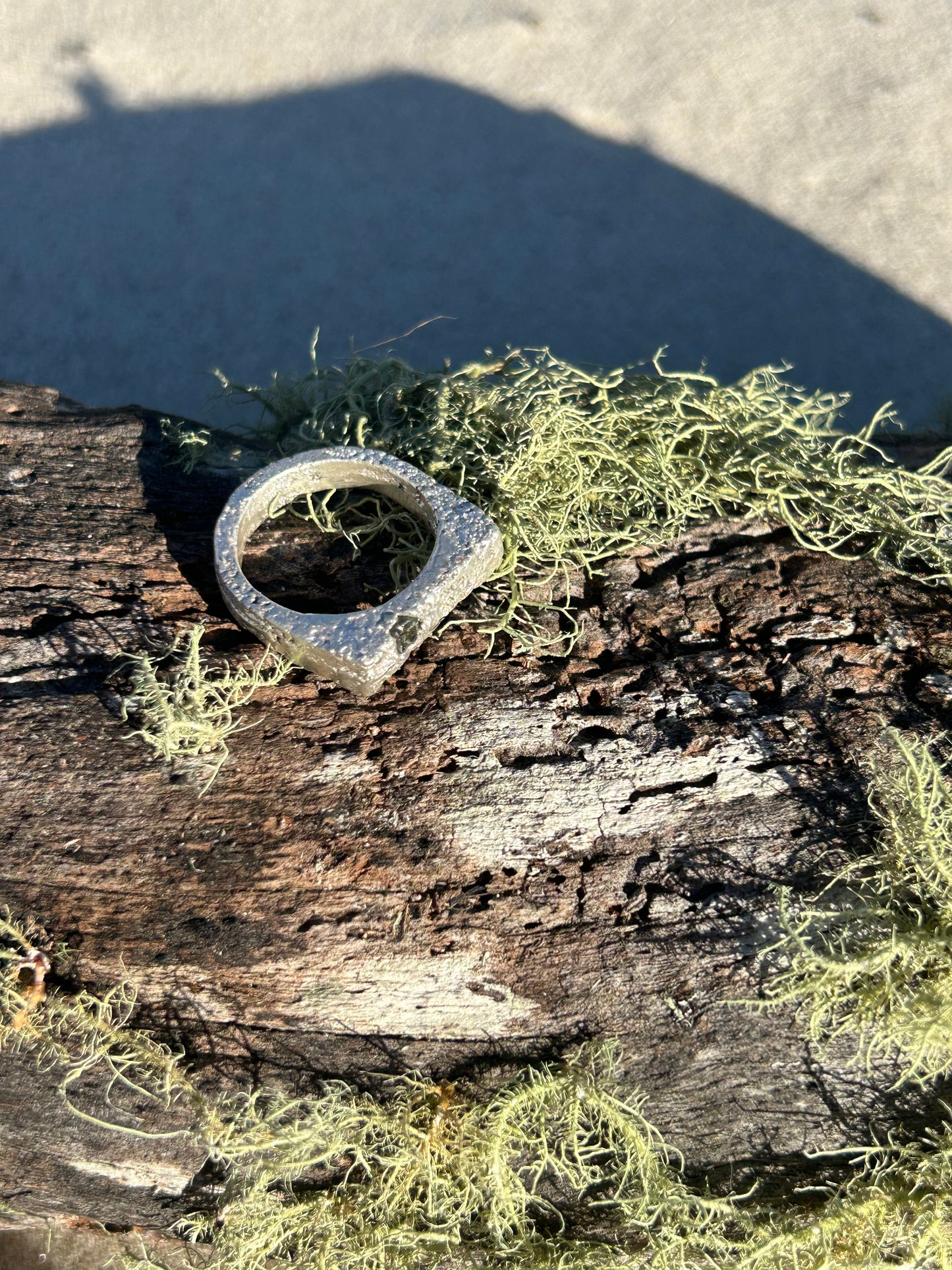 Raw Australian Sapphire Square ring