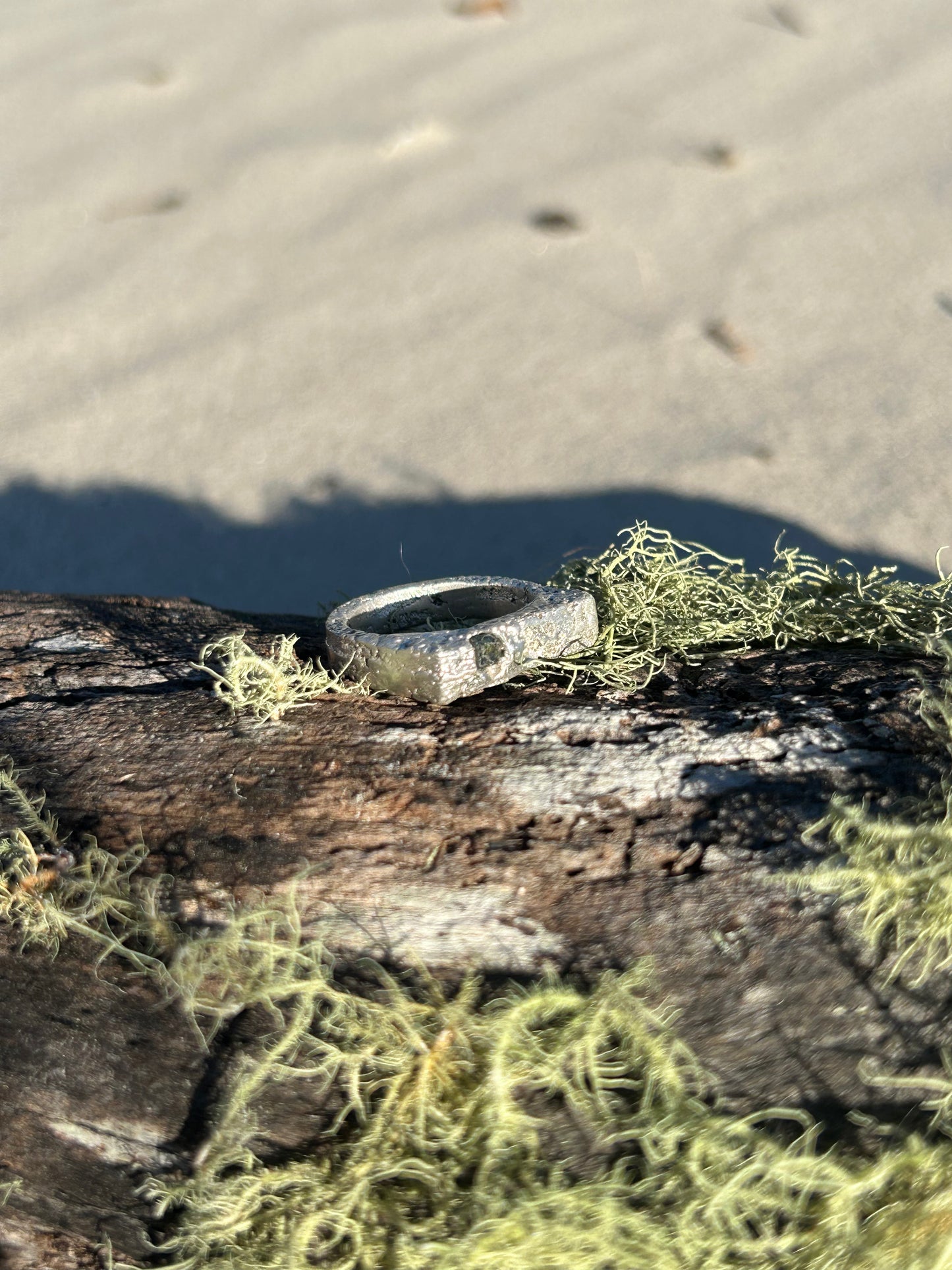 Raw Australian Sapphire Square ring