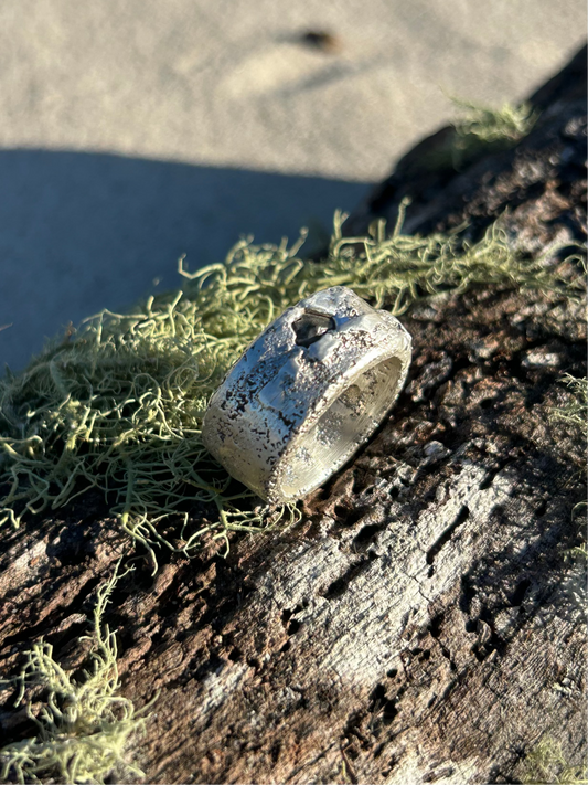 Chunky Arena Ring x Natural Aussie Rough Sapphire