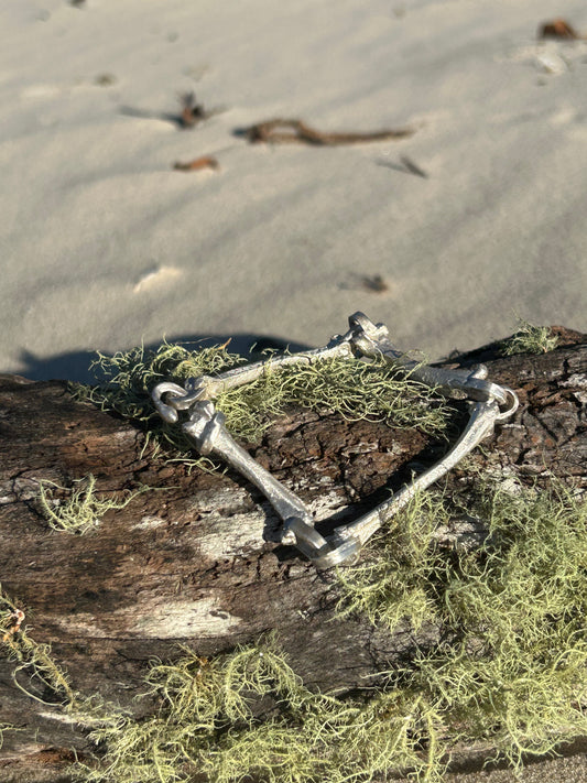 999 Solid Silver Seagull Bones Cuff