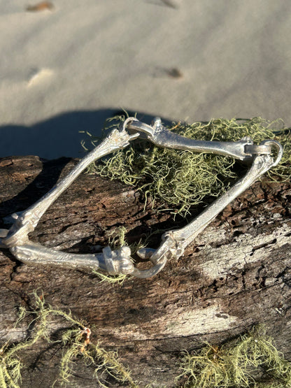 999 Solid Silver Seagull Bones Cuff