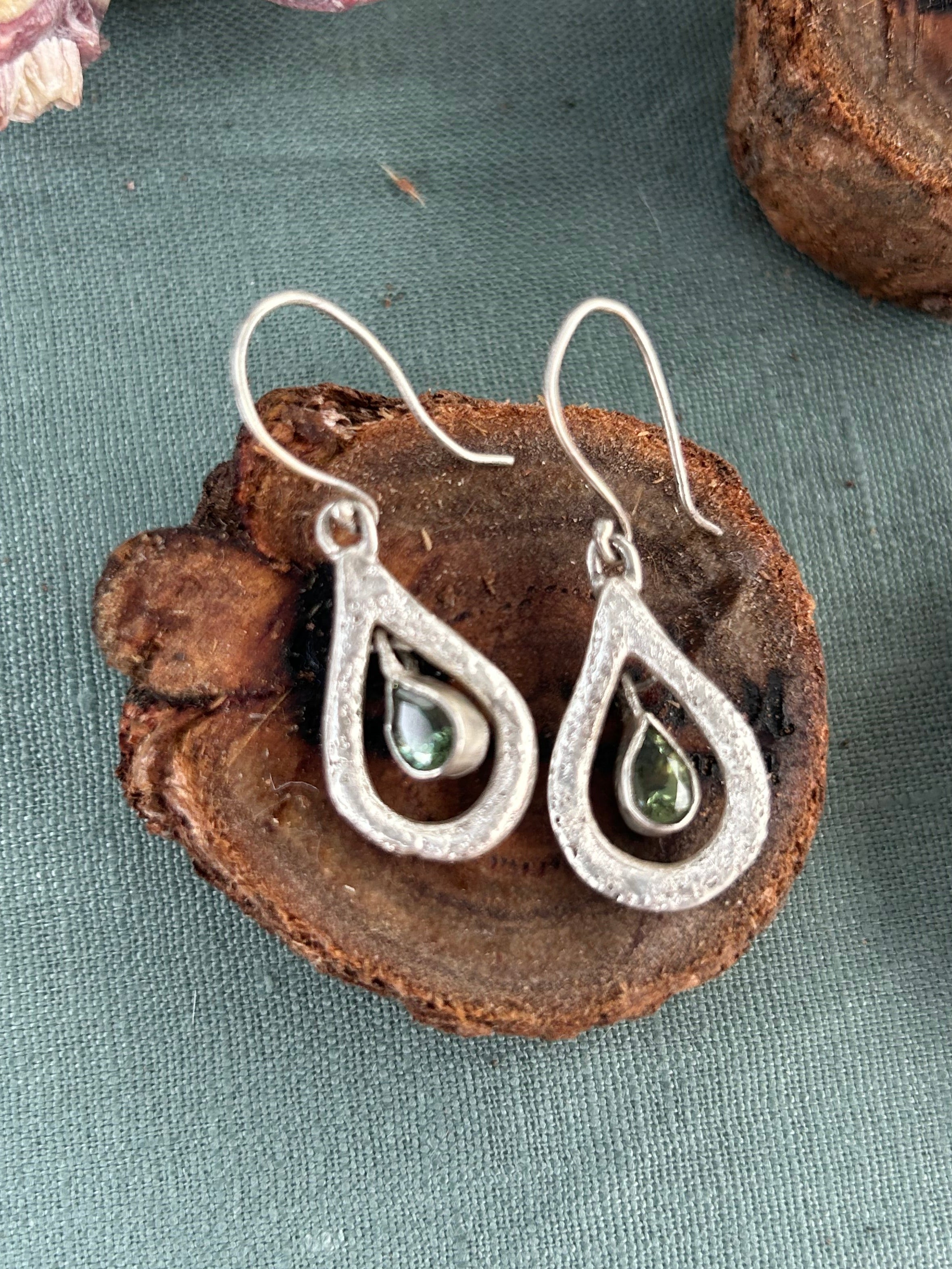 Australian Sapphire and Sand Earrings