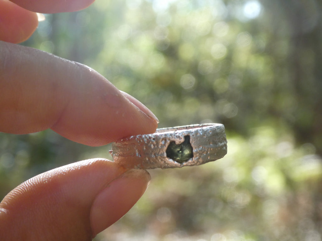 Raw Sapphire Arena Ring