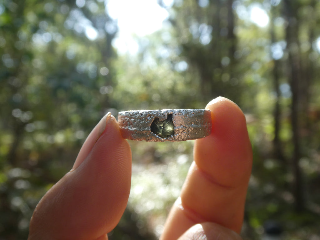 Raw Sapphire Arena Ring