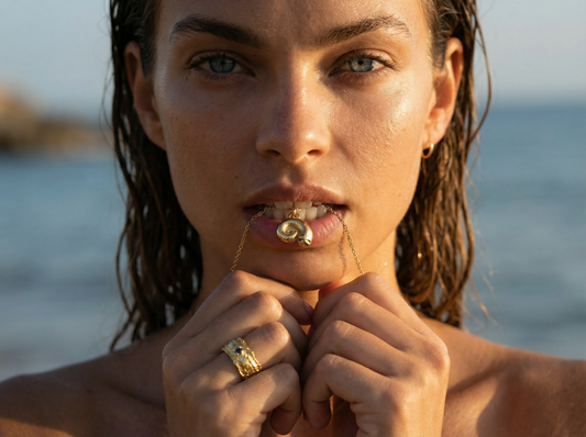 Fibonacci Shell Pendant 14ct Gold