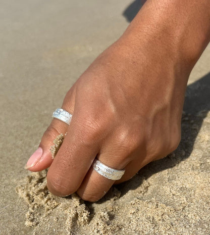 Sandcasted Solid 999 Silver Ring - The Arena ring - Adjustable - Unisex - Handmade
