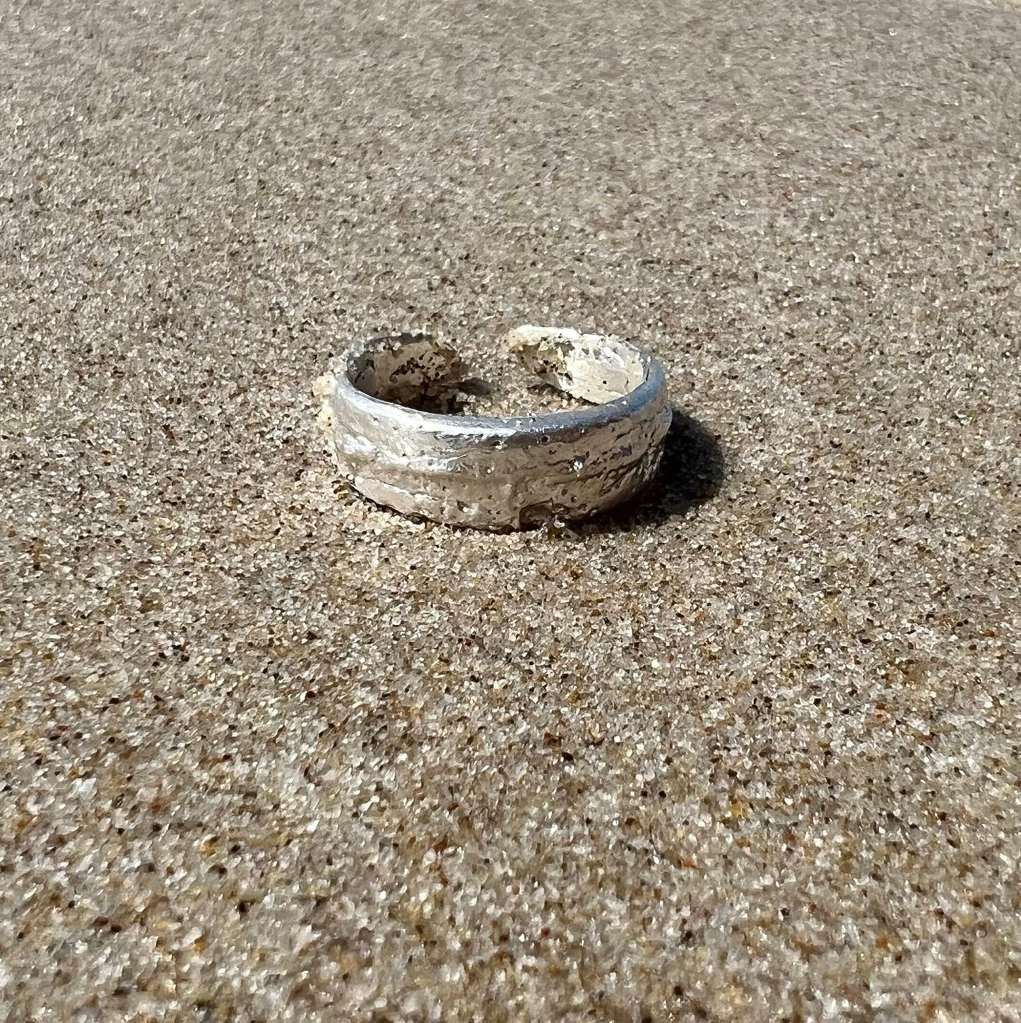 Sandcasted Solid 999 Silver Ring - The Arena ring - Adjustable - Unisex - Handmade